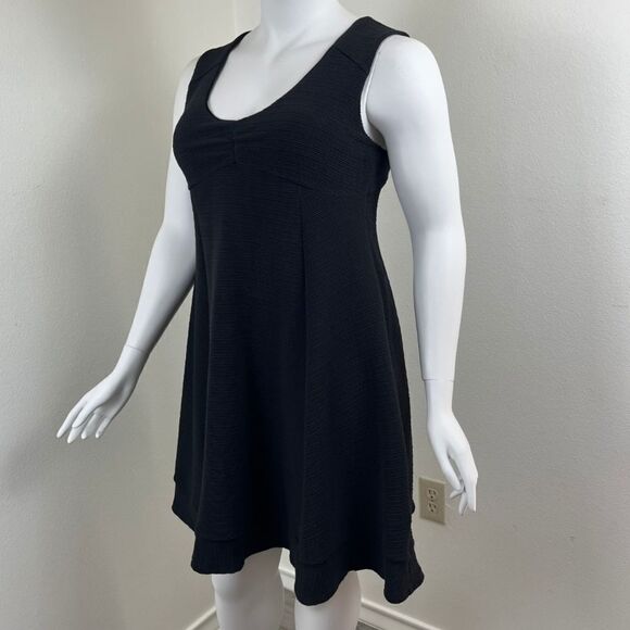 Maeve Womens Size XL Black Fairchild Ribbed Fit & Flare NEW Mini Dress Pullover - Picture 6 of 15